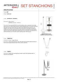 Set stanchions Specification