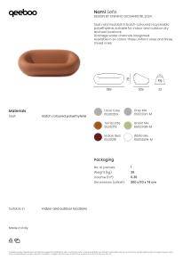 product sheet nami sofa