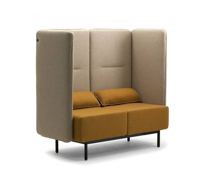 Around 2-seater sofa with high backrest