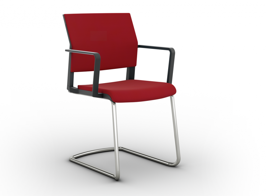 IMPULSE bezoekersstoel met gestoffeerde rug