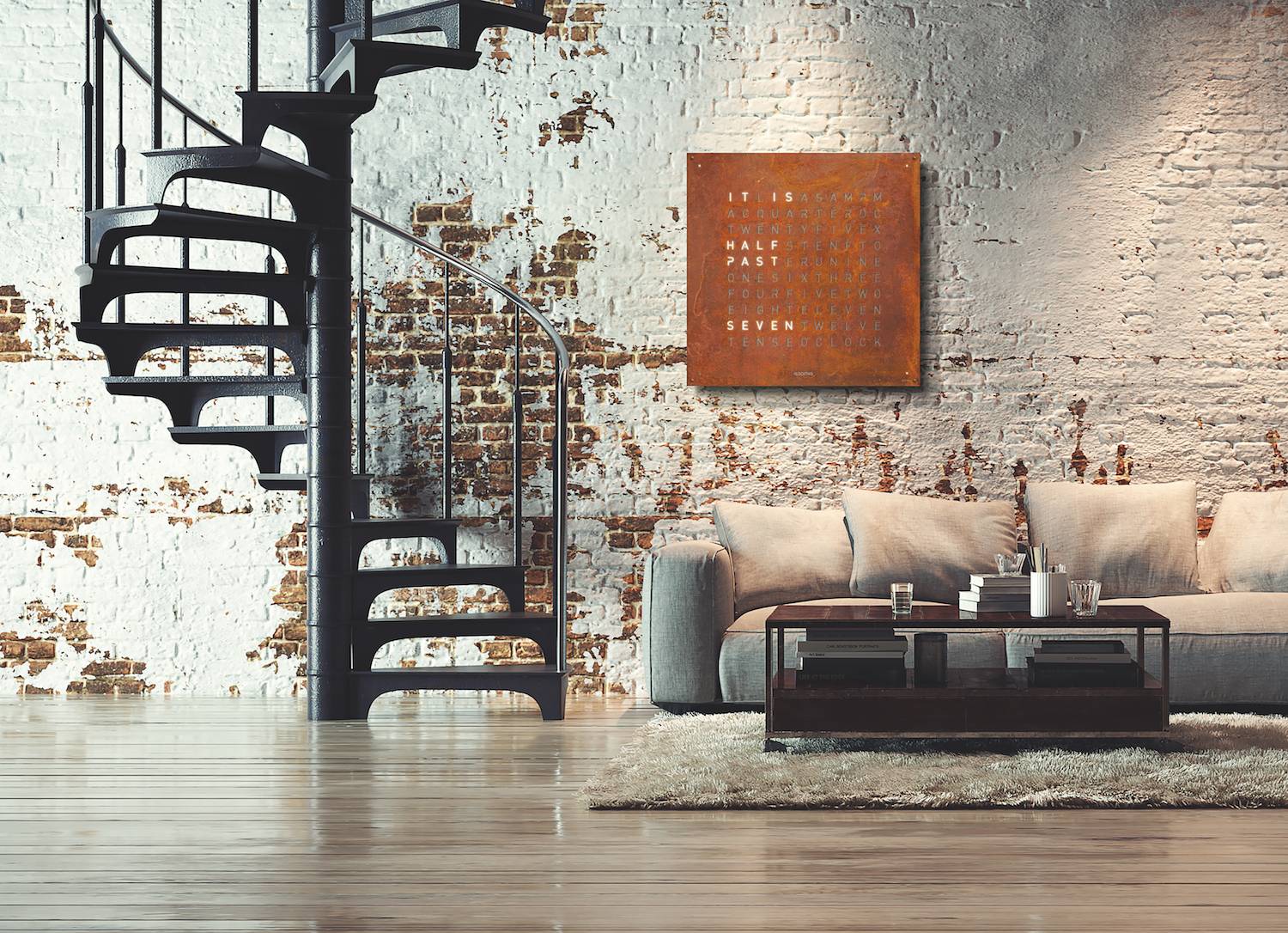 Qlocktwo Earth 90 - Rust